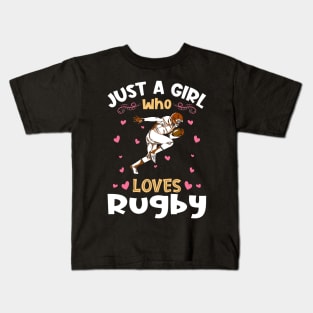 Just a Girl who Loves Rugby Kids T-Shirt